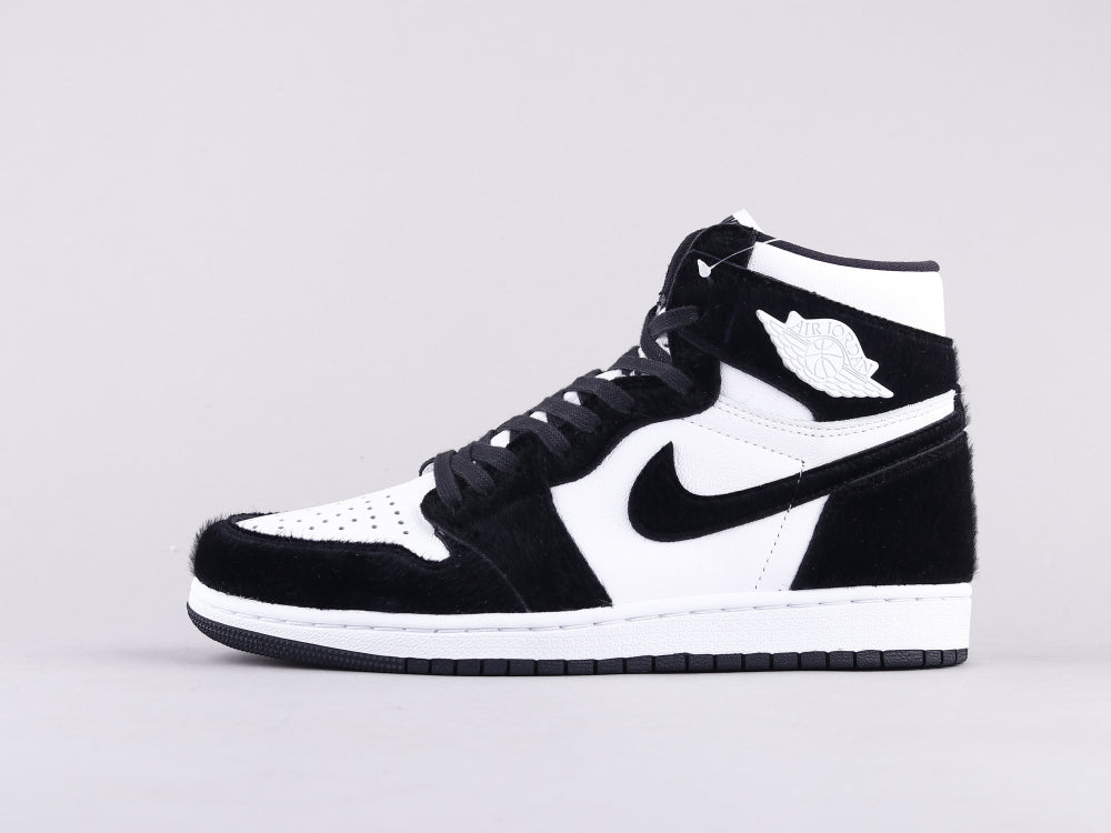 LW - AJ1 horsehair black and white