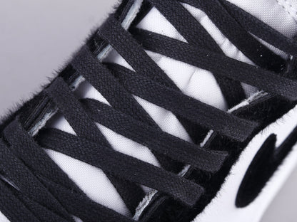 LW - AJ1 horsehair black and white